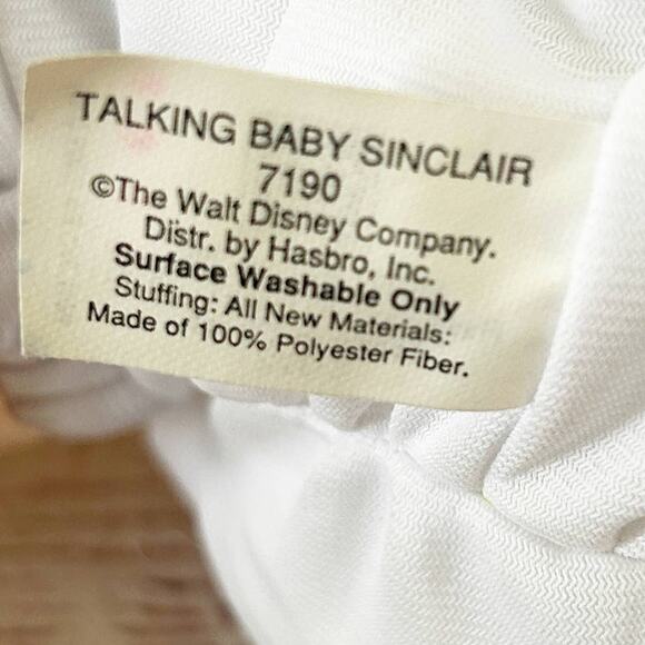 DISNEY Vintage 1991 Dinosaurs Talking Baby Sinclair Plush Doll - Picture 6 of 6